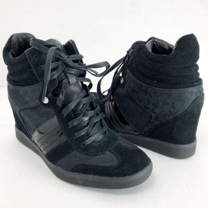 oach Alara Hightop Hidden Wedge Heel Suede Leather